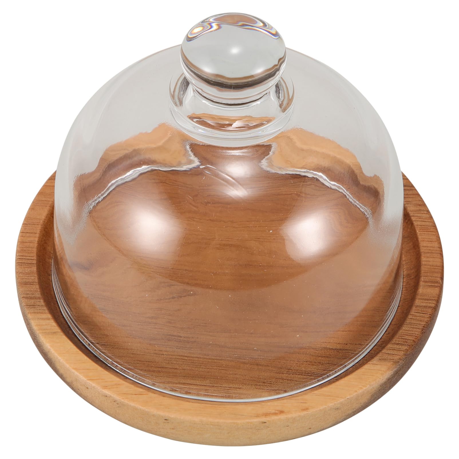 ガラスドーム 大小 木製トレイ付き Amazon｜NIYANGLE 木製トレイとガラスドーム蓋付きミニケーキ